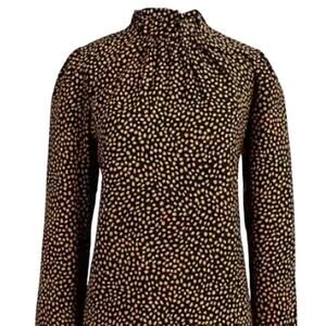 J Crew Ruffleneck shift dress, Size 6, animal print